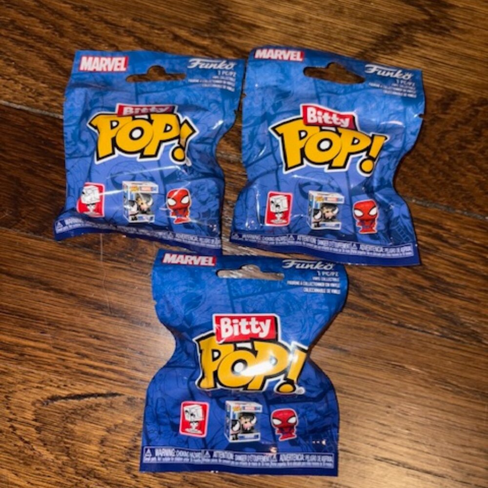 New- Set of three Funko Bitty Pop- Marvel